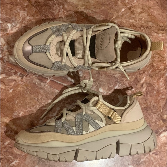 Chloé Blake Beige Sneakers - Picture 1 of 4